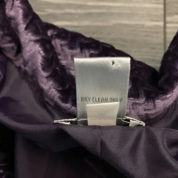 CHICO'S Mesmerise Jigsaw Purple Single Button‎ Velvet Jacket - Picture 5 of 6